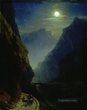 イワン・コンスタンティノヴィチ・アイヴァゾフスキー Painting - ダリアル渓谷の月の夜 1868 ロマンチックなイワン・アイヴァゾフスキー ロシア